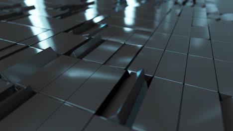 metallic abstract cubes are turning, seamless loop 3d render