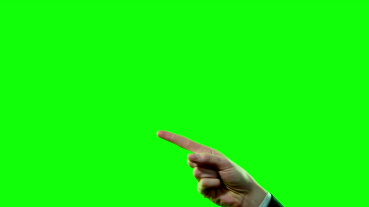 International Set of Pointing Business Men Finger Gestures on Green Screen 4k Video Set Footage.