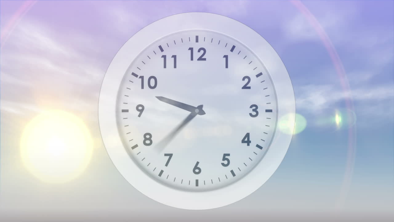 Moon And Sun Rising And Falling With Clock Free Stock Video Footage ...