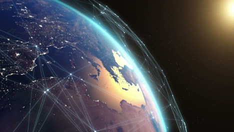 global network connectivity view from space