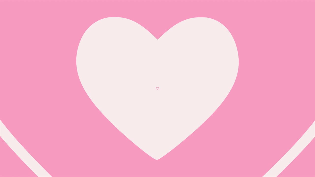 Pink and White Expanding Heart Shapes Animation