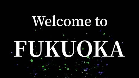 bienvenido a fukuoka mensaje de texto animación gráficos en movimiento