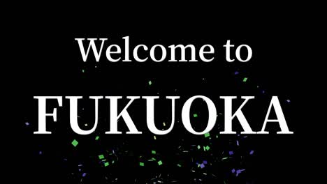 welcome to fukuoka message text animation motion graphics