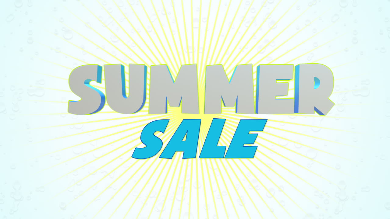 白のグラデーションに太陽光線のあるサマーセール