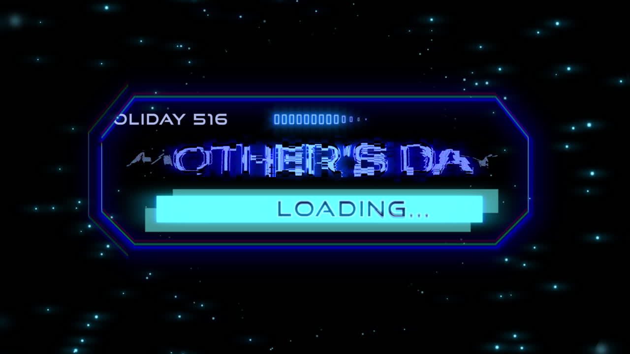 네온 파란색 어머니의 날 로딩 표지판은 판매 및 이벤트를 홍보하는 데 완벽합니다.