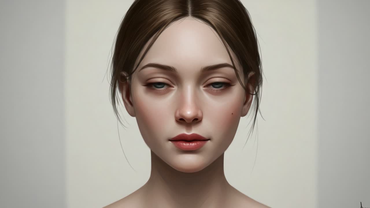 A Captivating Transformation: Delving into the Subtle Emotional Nuances of Expression Through Portraiture of a Young Woman's Beauty