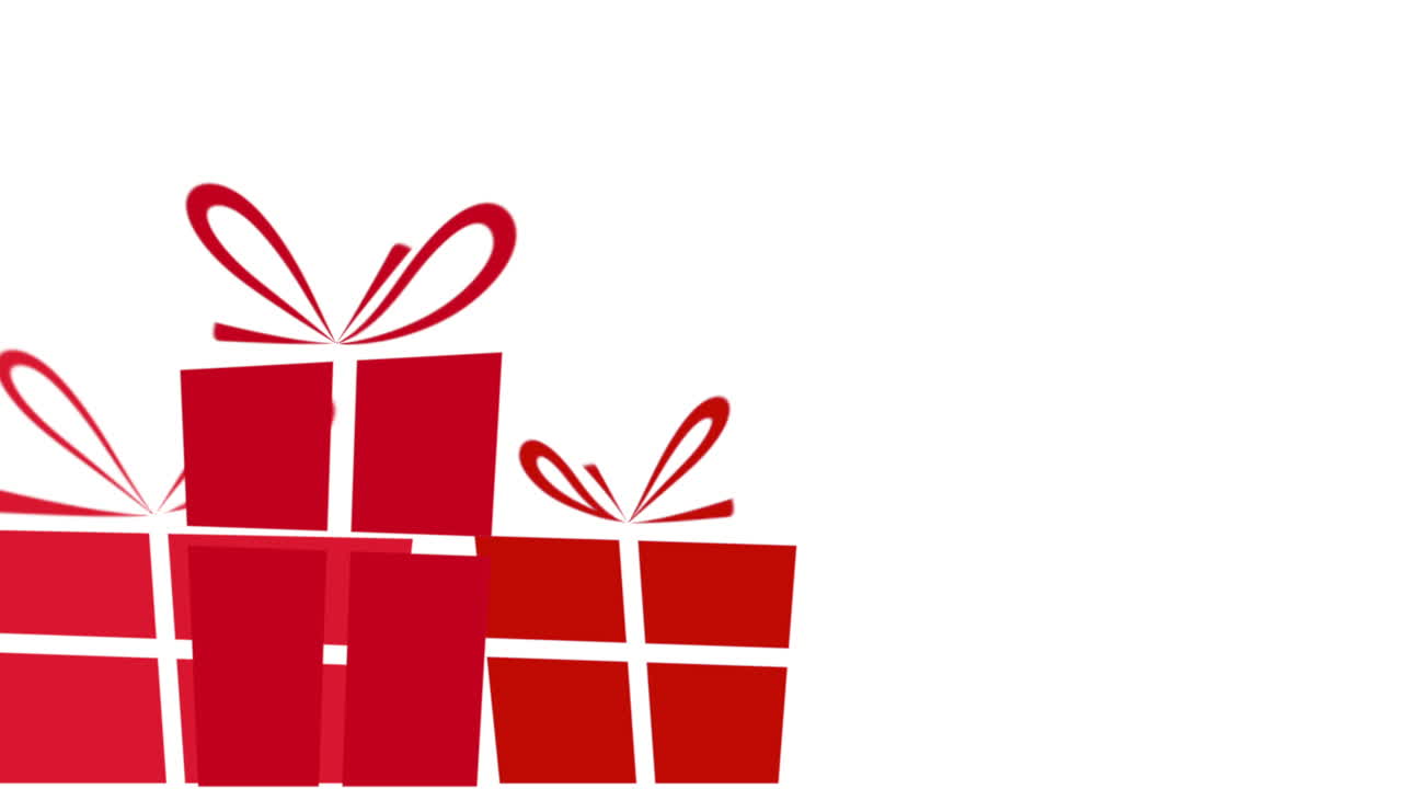 색 배경에 리본이 있는 빨간색 선물 상자