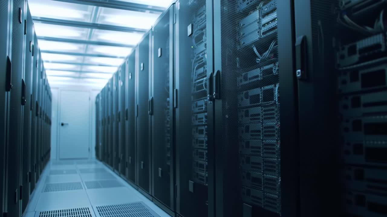 Exploring the Modern Data Center with Rows of Efficient Servers and Advanced Technology in a High-Tech Environment