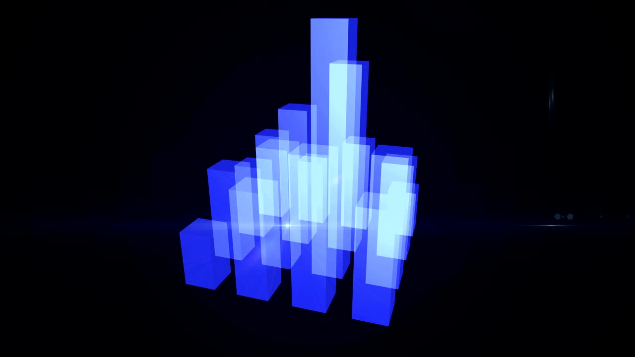 malla baja de cubos poli transparentes matriz como la ciudad del rascacielos. concepto de visualización de datos digitales. elemento hud girar bucle