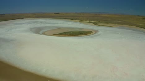 cruising with drone over salt lake pan