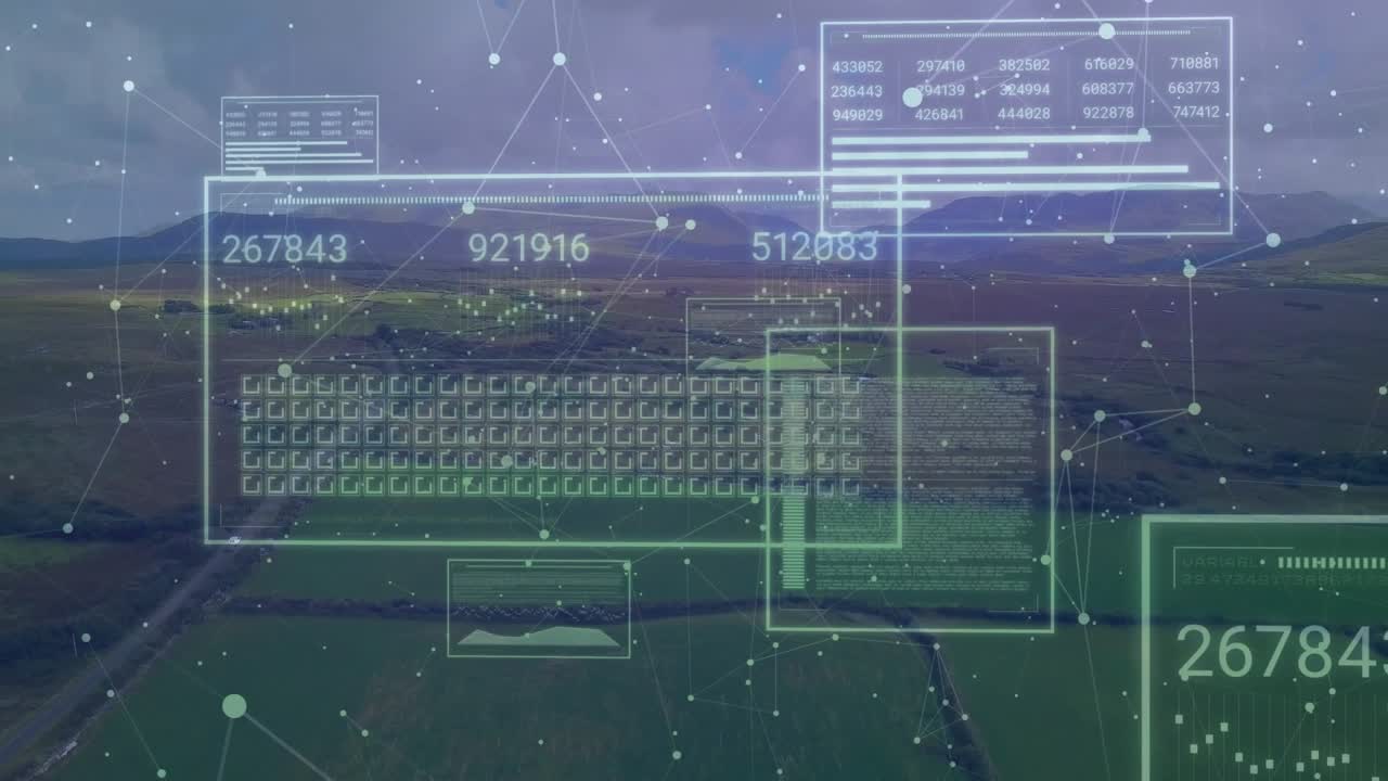 On start animated UI overlay floating, updating icons and charts to visualize data then retracting