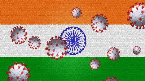 composition of covid 19 cells over indian flag