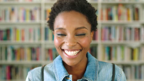 closeup portrait of a beautiful young librarian