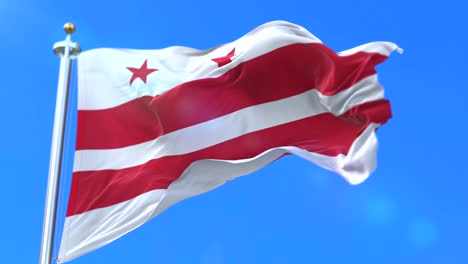 bandera de la ciudad de washington, ciudad de los estados unidos de américa - bucle