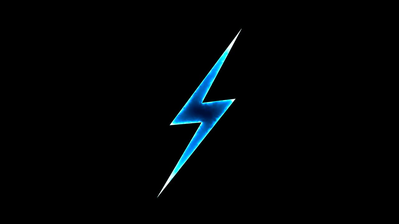Abstract background with lighting bolt sign. Icon on black background
