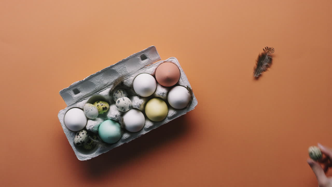 Top View of Dyed Easter Eggs