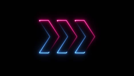 neon glowing arrows on black background