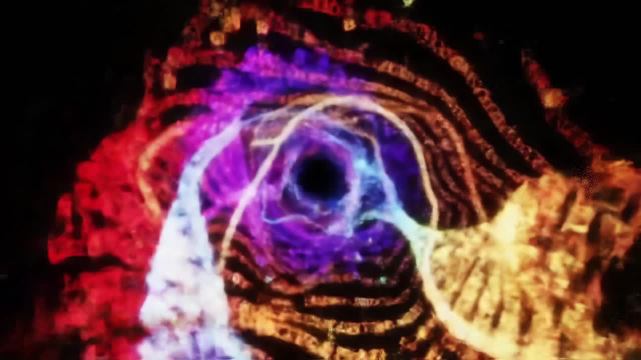 An Abstract Journey Through a Colorful Cosmic Tunnel of Light and Energy, Capturing the Essence of Motion and Depth in a Visually Striking Exploration of the Universe