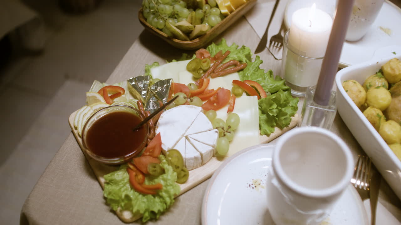 새해 전날 저녁 식사 위쪽 전망.