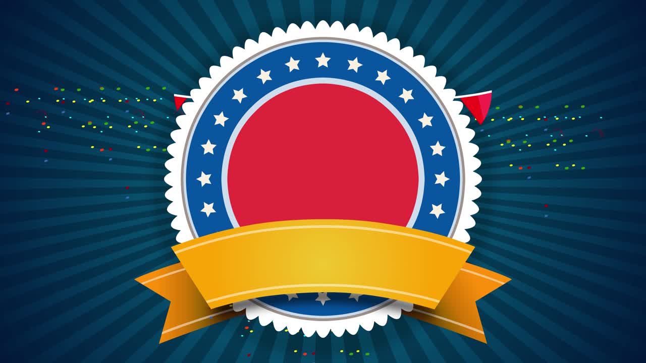 독립기념일을 축하하는 7월 4일 기념 애니메이션