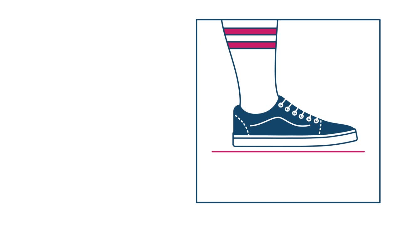 색 배경에 만화 신발의 4k 비디오.