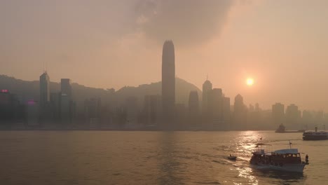 hong kong island at sunset