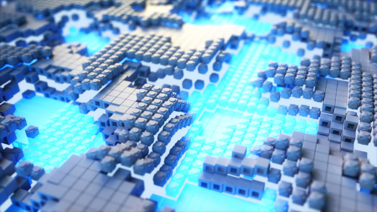 Abstract 3D Cube Grid Pattern