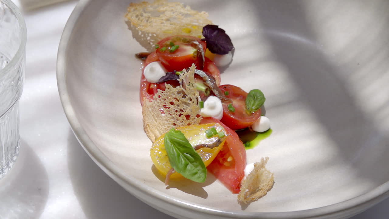 Gourmet Tomato Salad with Mozzarella and Anchovies