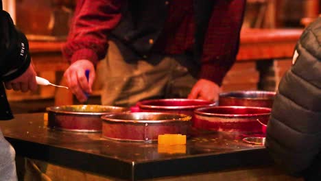 demonstration of candle making techniques