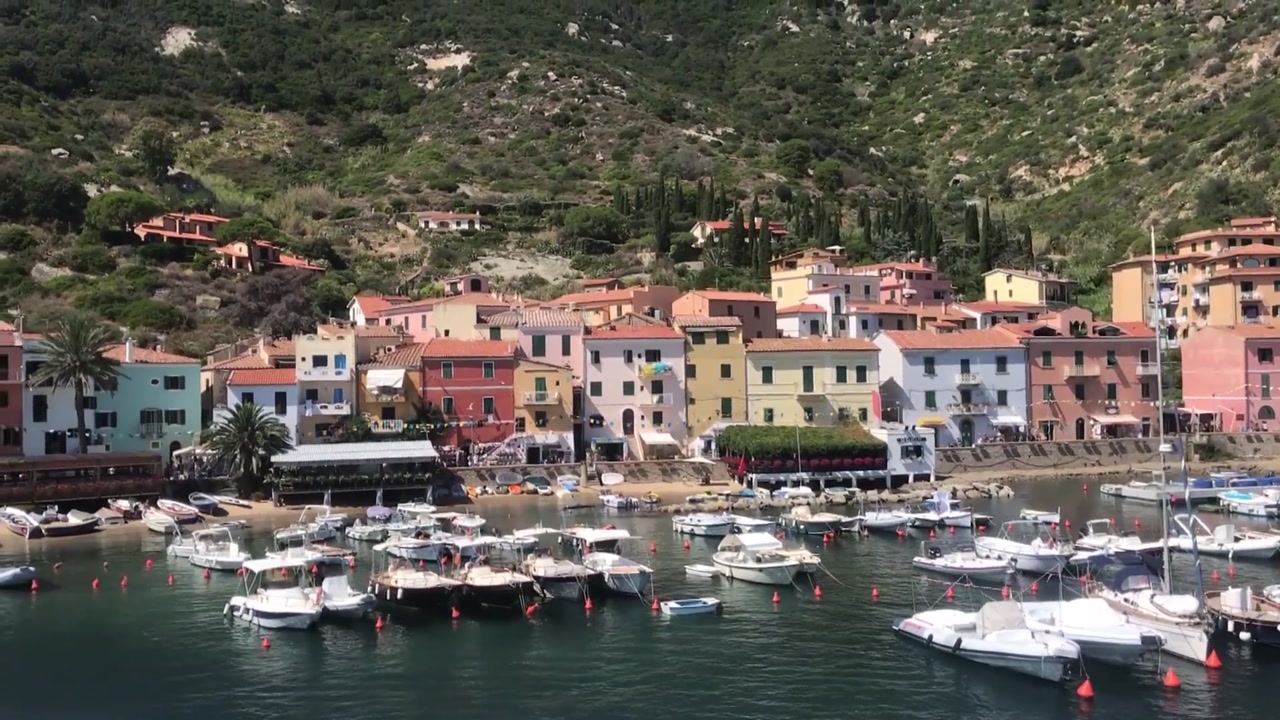 Giglio Porto main port and arrival point on the Italian island of Isola del Giglio