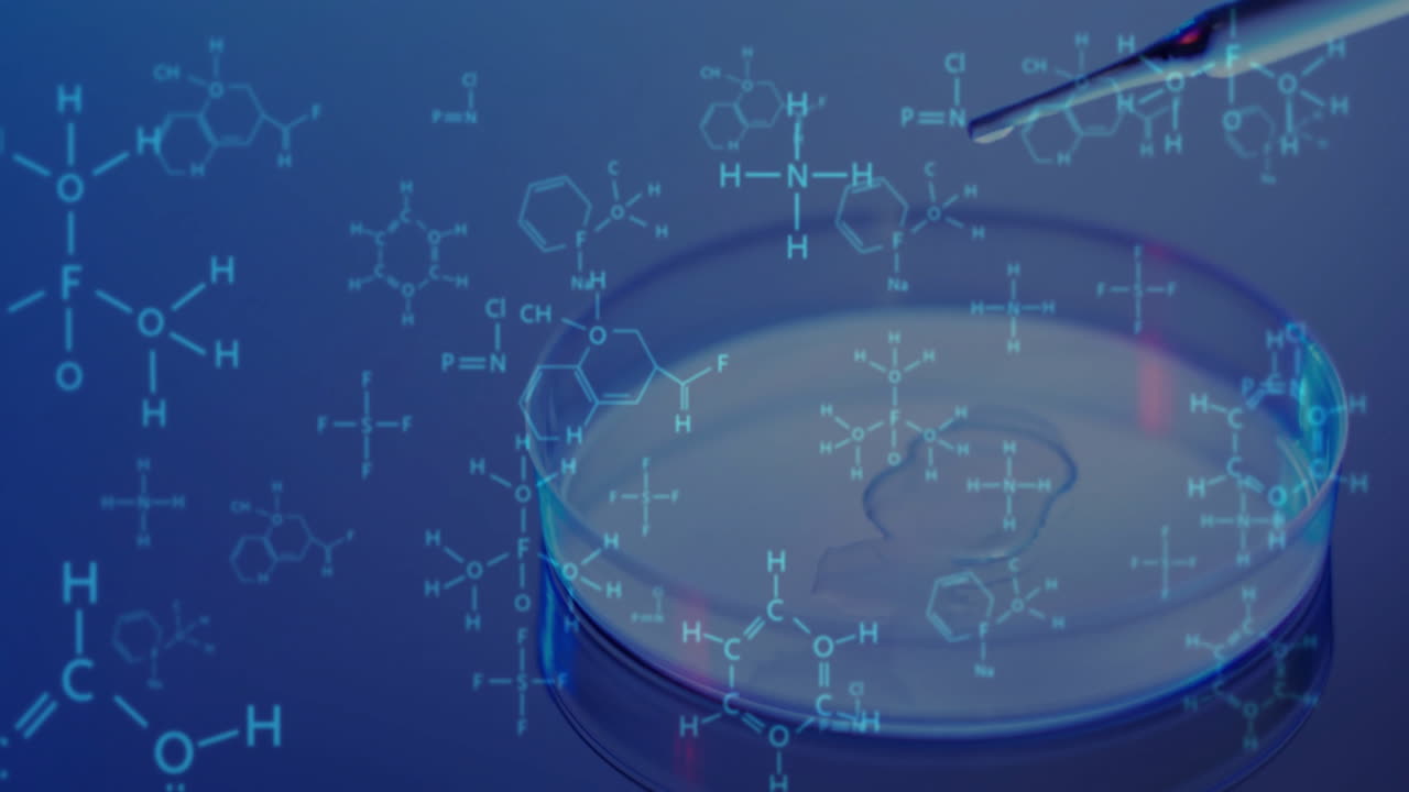 Animation of scientific data processing over pipette and dish