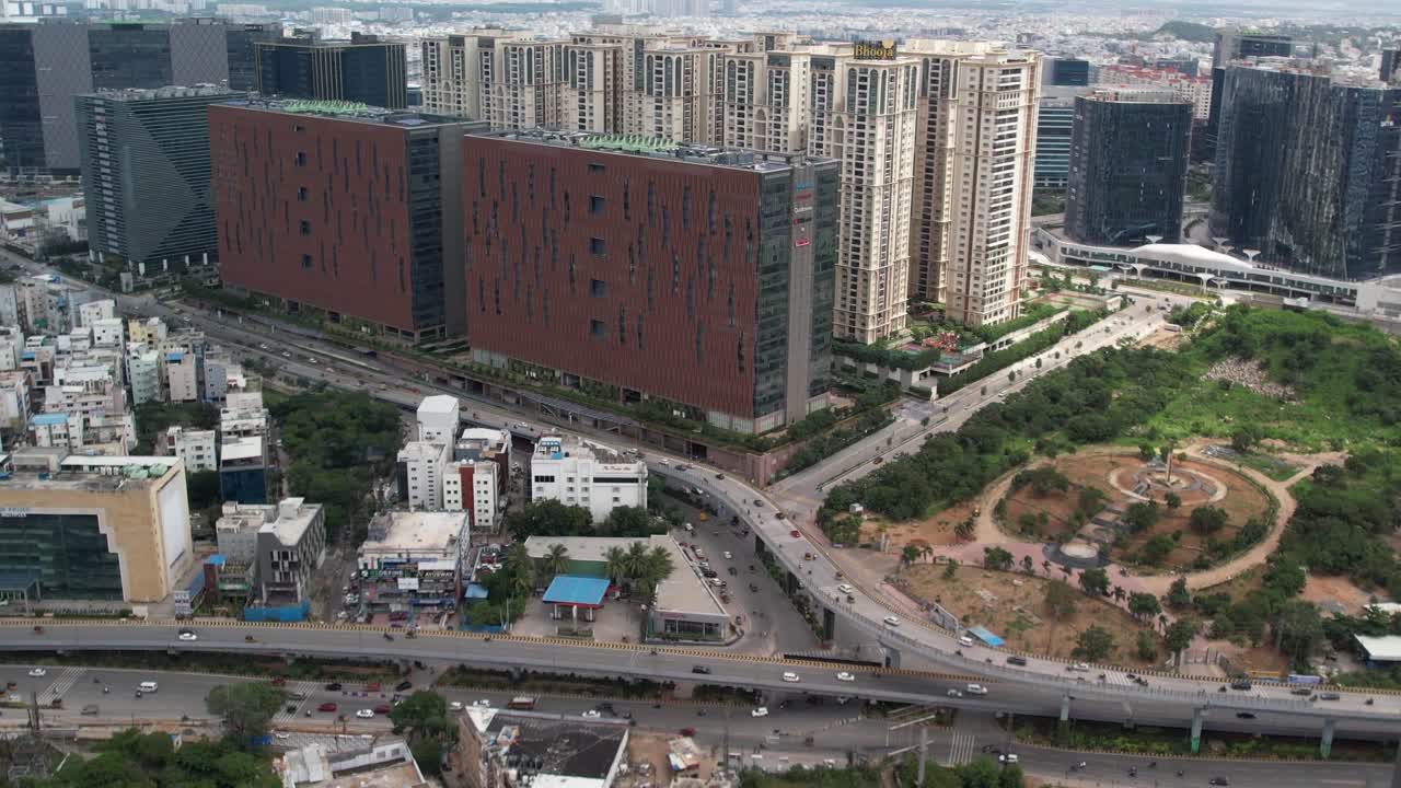 Aerial footage of a developed city in India | Premium Stock Video Footage
