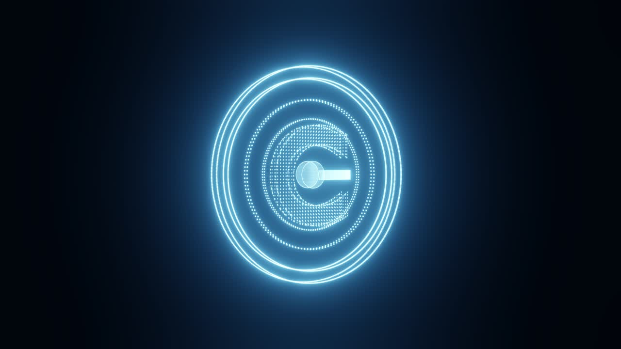 blockchain símbolo flotante de la moneda digital