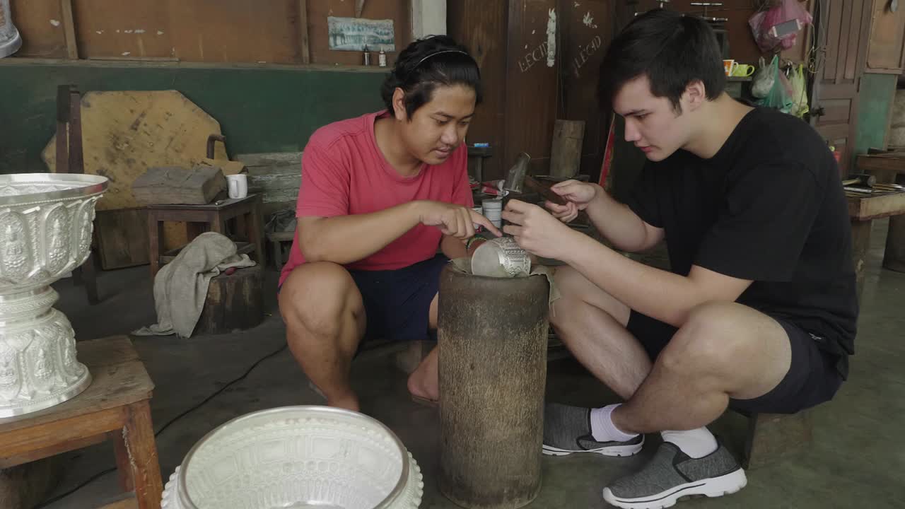Silver Craftsmanship in a Thai Workshop