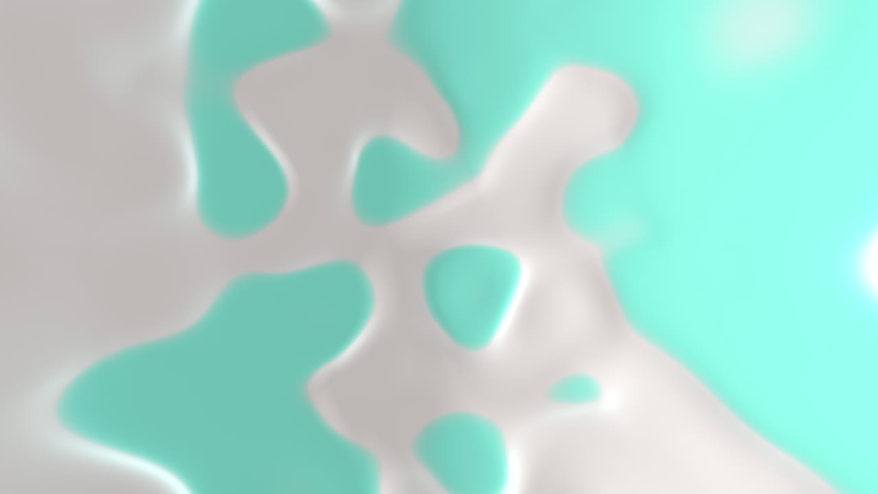 파란색과 색의 액체는 움직임과 깊이를 가진 추상적인 디자인을 회전시니다.