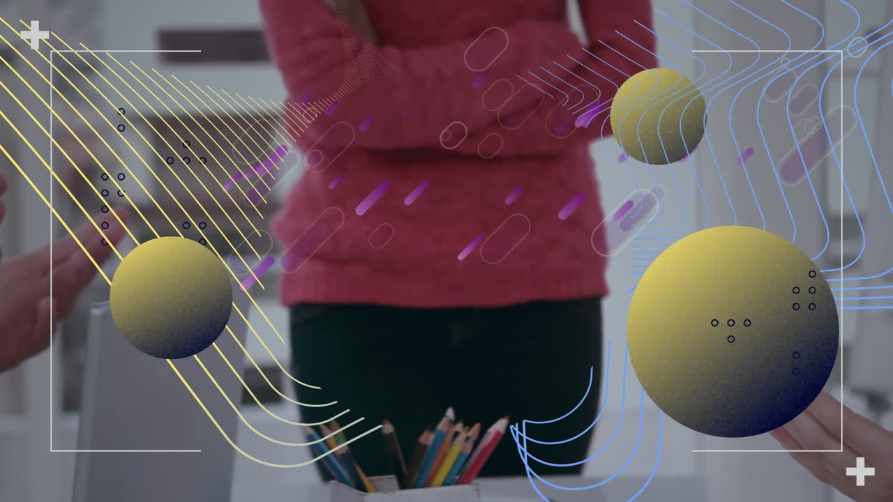 animación de rastros y moléculas púrpuras sobre personas estudiadas