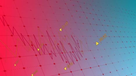 animación del procesamiento de datos a través de la red de red contra un fondo de gradiente púrpura