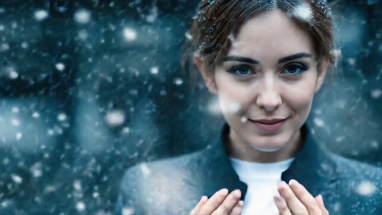 A Transformation in the Snow: From Hiding in Emotion to Embracing Resilience, These Two Frames Capture the Journey of Overcoming Challenges Amidst a Winter Wonderland