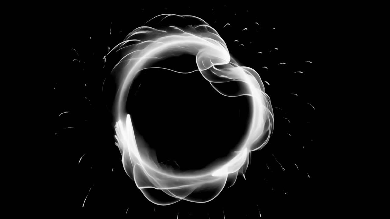 Abstract circular light burst animated overlay, transparent 4K video, alpha channel, ProRes 4444