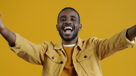 man expressing different emotions