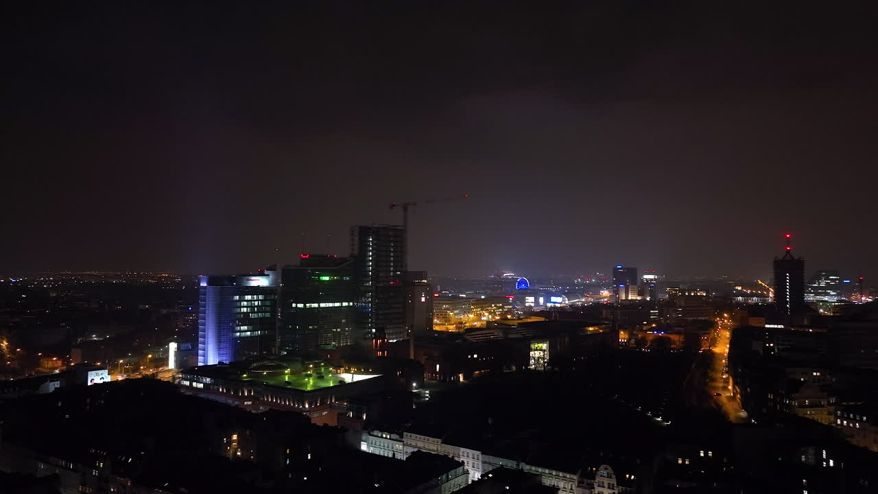 Night cityscape of a European city