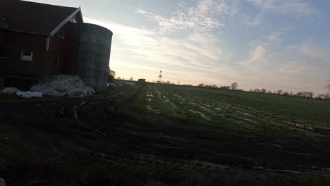 driving through the countryside