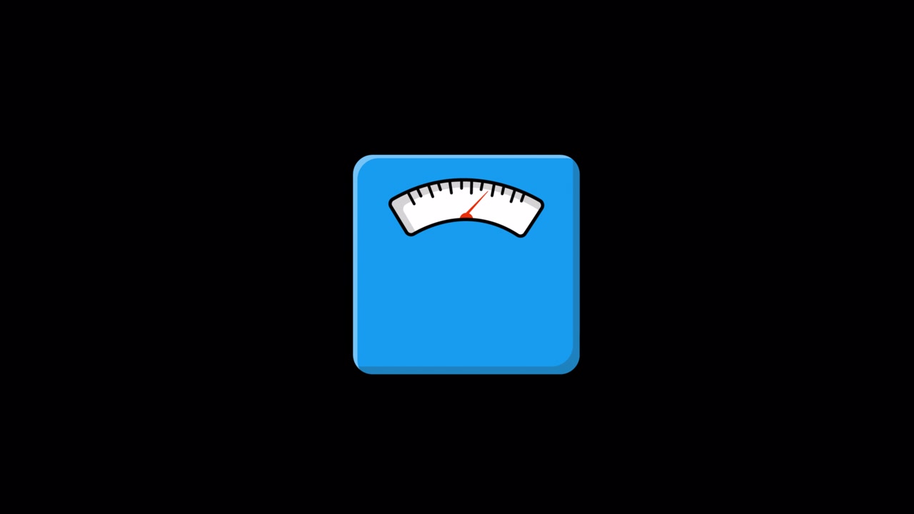 Animated Blue Bathroom Scale Measuring Weight