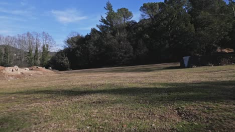 Ground-level-view-of-a-forest-in-Vallgorguina,-Barcelona,-Spain