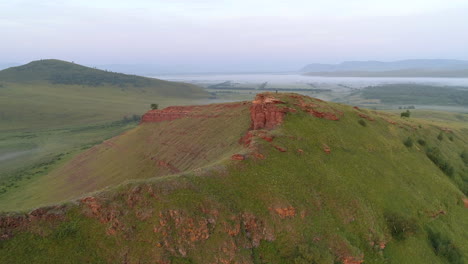 Flying-Drone-on-Red-Mountain