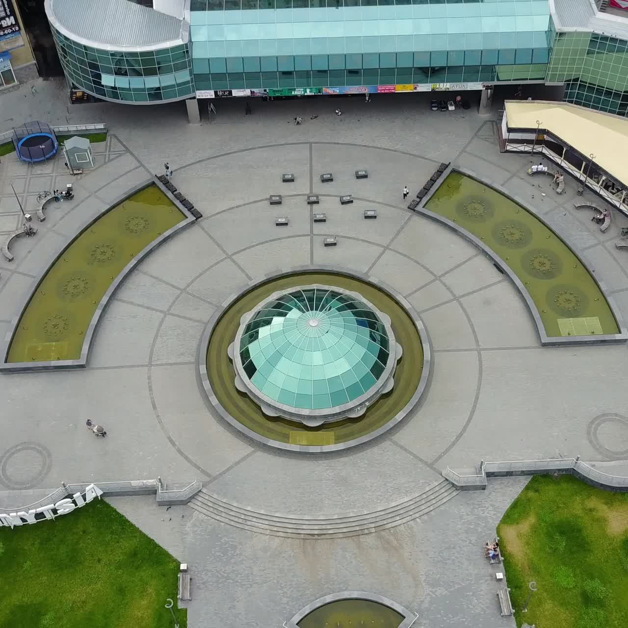 Cityscape of Vinnysia City in Ukraine, Europe. Aerial shot of the central street of Vinnysia city in Ukraine, Europe
