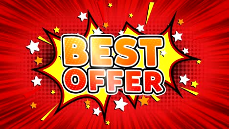 best offer word retro cartoon comic bubbles seamless loop