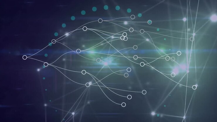Animation of network of connections over network of connections