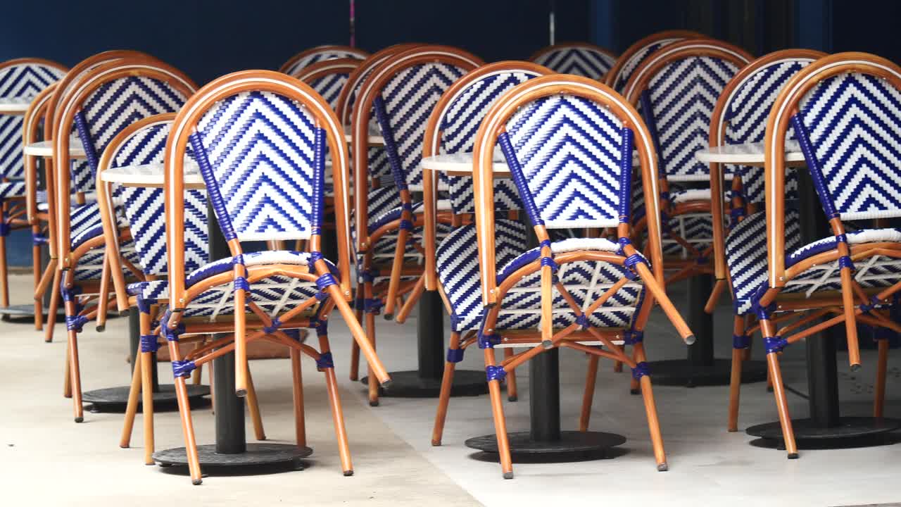Empty Outdoor Cafe Chairs