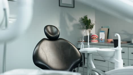 dental chair in a clean modern dentist office